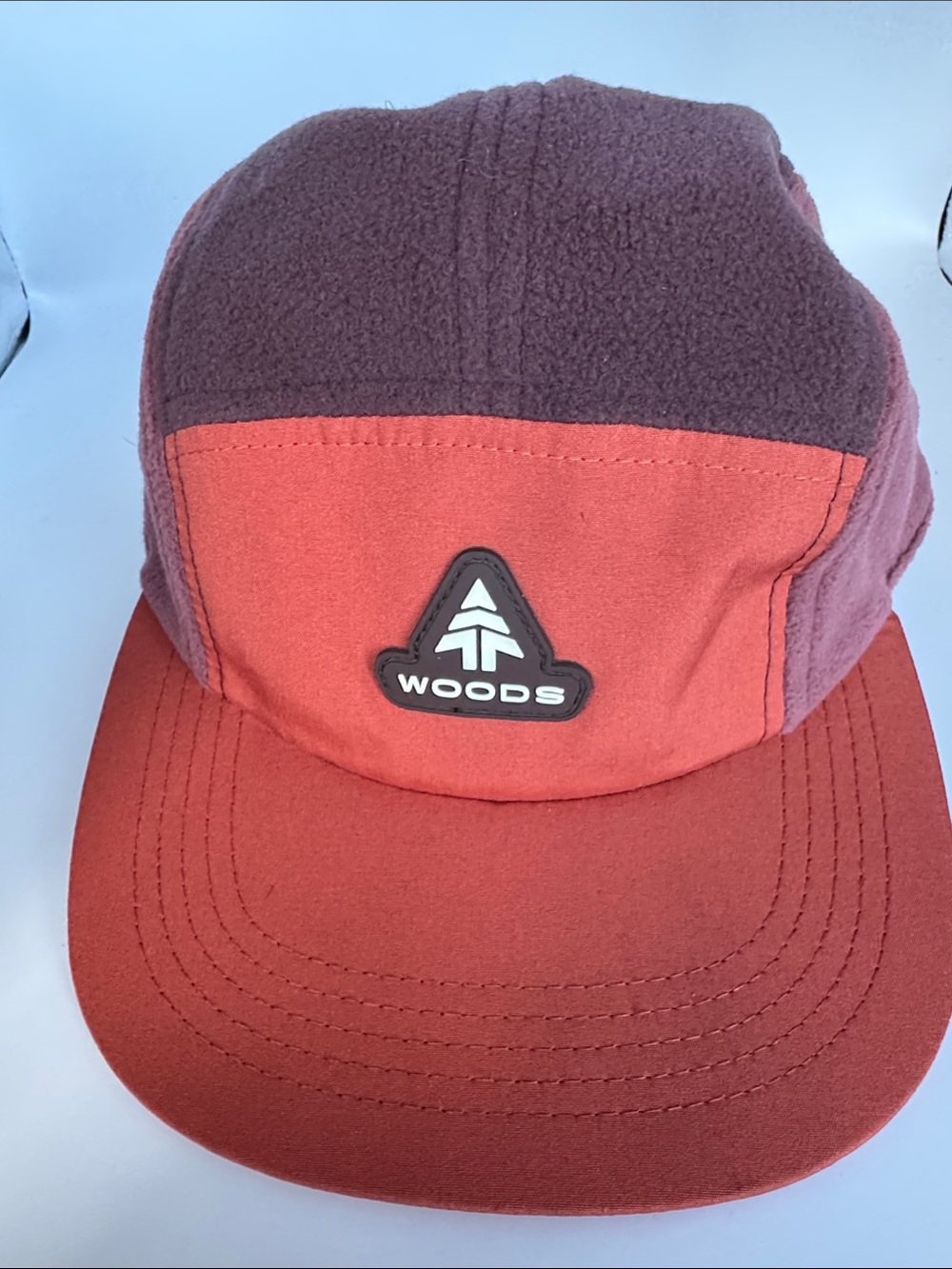 Woods Two-Tone Rust & Plum Fleece Relaxed Fit Cap strap-Back NWOT